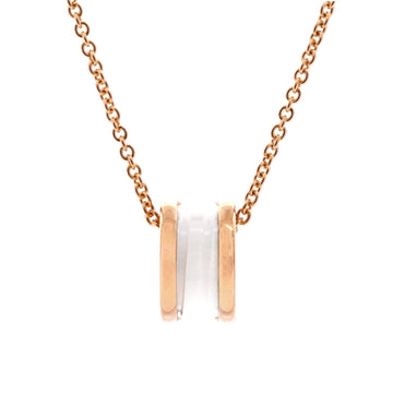Bvlgari B.Zero1 Pendant Necklace 18K Rose Gold and Ceramic