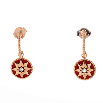 Christian Dior Rose des Vents Drop Hoop Earrings Bracelet 18K Rose Gold with Diamonds and Ceramic