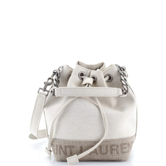Saint Laurent Rive Gauche Bucket Bag Canvas Mini