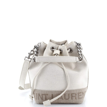 Saint Laurent Rive Gauche Bucket Bag Canvas Mini