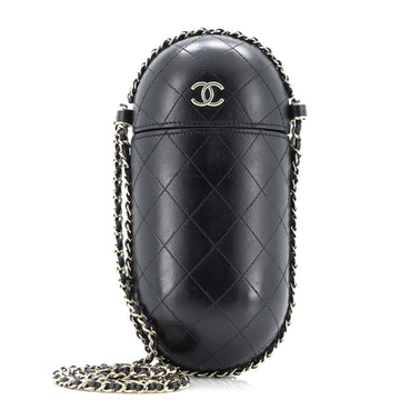 Chanel Chain Around Phone Holder Box Crossbody Quilted Lambskin