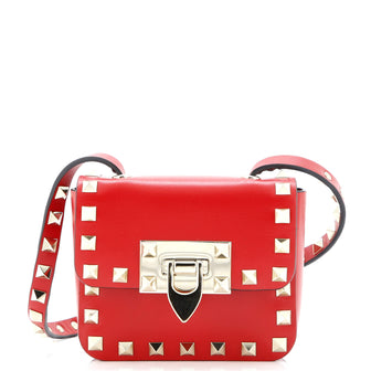 Valentino Garavani Rockstud Flip Lock Flap Bag Leather Super Mini