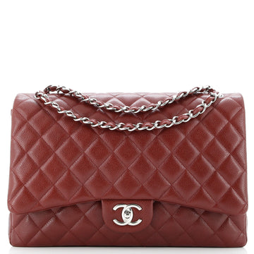 Chanel Classic Double Flap Bag Quilted Caviar Maxi