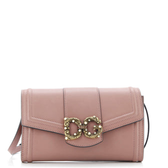 Dolce & Gabbana DG Amore Wallet on Strap Leather