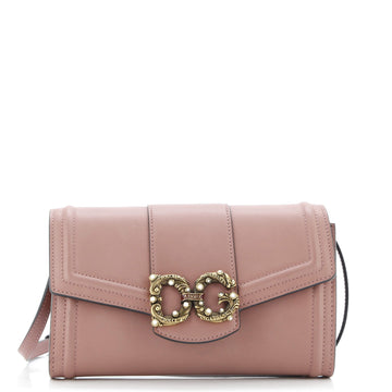 Dolce & Gabbana DG Amore Wallet on Strap Leather