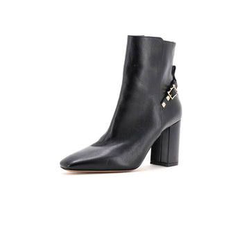 Valentino Garavani Women's Rockstud Belted Squared Toe Heeled Ankle Boots Leather