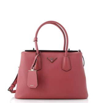 Prada Turnlock Cuir Twin Tote Saffiano Leather Small 346382