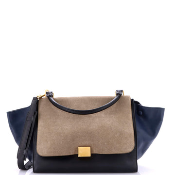 Celine Tricolor Trapeze Bag Suede Medium