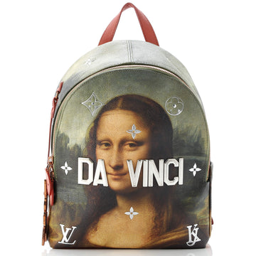 Louis Vuitton Palm Springs Backpack Limited Edition Jeff Koons Da Vinci Print Canvas PM