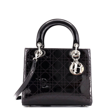 Christian Dior Lady Dior Bag Cannage Stitch Patent Medium