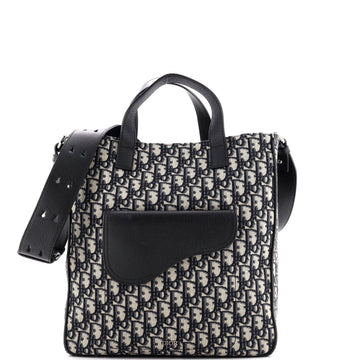 Christian Dior Saddle Tote Oblique Canvas and Leather Tall