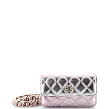 Chanel Coco Punk Chain Clutch Quilted Gradient Metallic Lambskin
