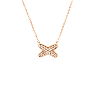 Chaumet Jeux de Liens Pendant Necklace 18K Rose Gold with Diamonds