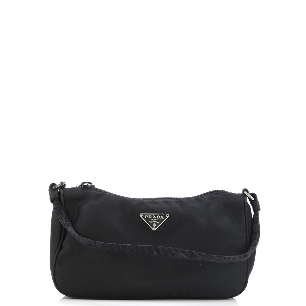 Prada Pochette Shoulder Bag Tessuto Small Black 3464551