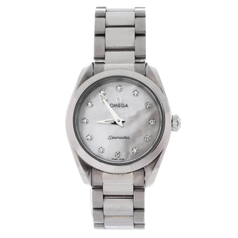 Omega Seamaster Aqua Terra 150M Quartz Watch Stainless Steel with Diamond Markers and Mother of Pearl 28