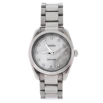 Omega Seamaster Aqua Terra 150M Quartz Watch Stainless Steel with Diamond Markers and Mother of Pearl 28