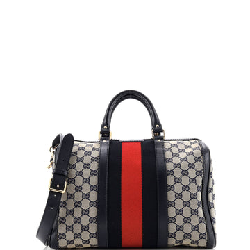 Gucci Vintage Web Boston Bag GG Canvas Medium
