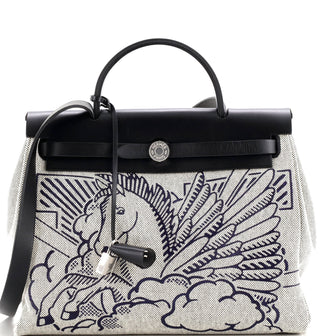 Hermes Herbag Zip Pegase Pop Toile and Leather 31
