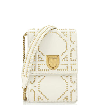 Christian Dior Diorama Vertical Clutch on Chain Studded Leather