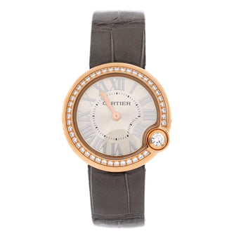 Cartier Ballon Blanc de Cartier Quartz Watch Rose Gold with Diamond Bezel and Alligator 30