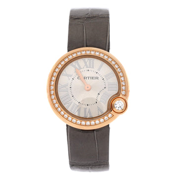 Cartier Ballon Blanc de Cartier Quartz Watch Rose Gold with Diamond Bezel and Alligator 30