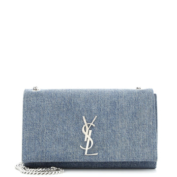 Saint Laurent Classic Monogram Crossbody Bag Denim Medium