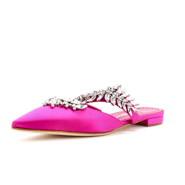 Manolo Blahnik Women's Lurum Flat Mules Satin