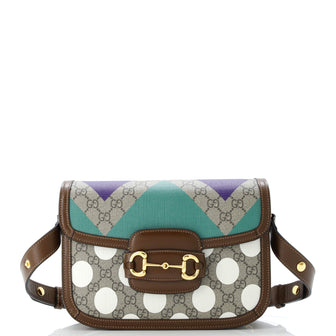 Gucci Horsebit 1955 Shoulder Bag Printed GG Coated Canvas with Leather Small