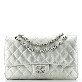 Chanel Classic Double Flap Bag Quilted Metallic Calfskin Medium