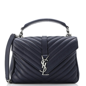 Saint Laurent Classic Monogram College Bag Quilted Leather Medium