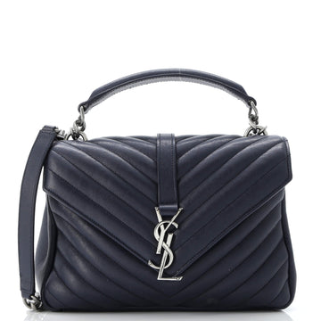 Saint Laurent Classic Monogram College Bag Quilted Leather Medium