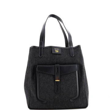 Tom Ford T Twist Tote Denim with Leather Large