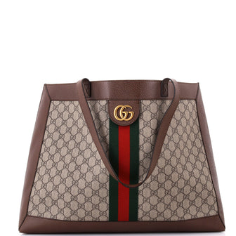 Gucci Ophidia Soft Open Tote GG Coated Canvas East West