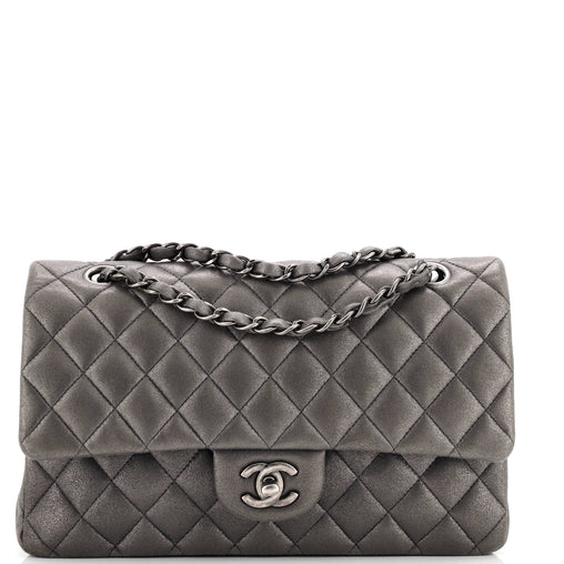 Chanel Classic Double Flap Bag Quilted Metallic Lambskin Medium