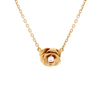Piaget Rose Pendant Necklace 18K Yellow Gold with Diamond