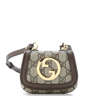 Gucci Blondie NM Card Case Wallet with Strap GG Coated Canvas