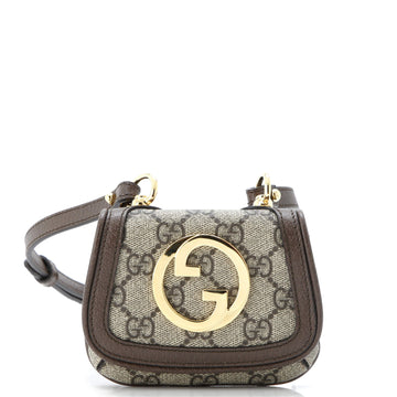 Gucci Blondie NM Card Case Wallet with Strap GG Coated Canvas