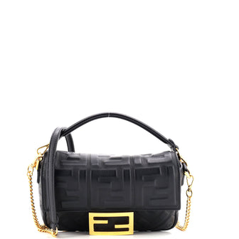 Fendi Baguette NM Bag Zucca Embossed Leather Mini