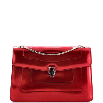 Bvlgari Serpenti Forever Shoulder Bag Metallic Leather Medium