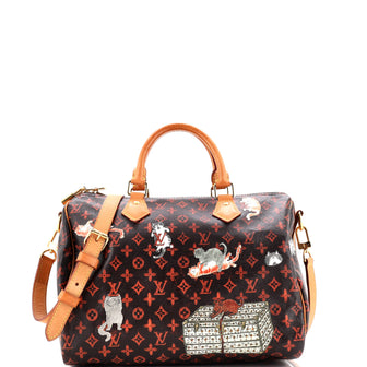 Louis Vuitton Speedy Bandouliere Bag Limited Edition Grace Coddington Catogram Canvas 30