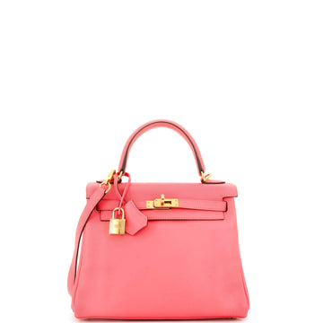 Hermes Kelly Handbag Pink Swift with Gold Hardware 25