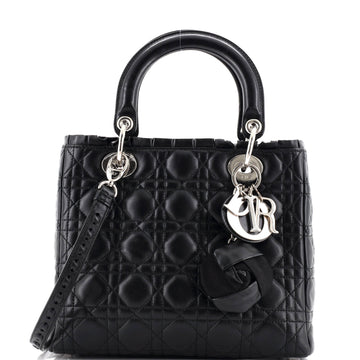 Christian Dior Lady Dior Bag Ruffle Cannage Quilt Lambskin Medium