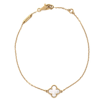 Van Cleef & Arpels Sweet Alhambra Bracelet 18K Yellow Gold and Mother of Pearl
