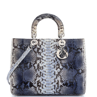 Christian Dior Lady Dior Bag Python Large
