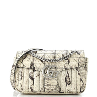 Gucci GG Marmont Flap Bag Matelasse Python Small