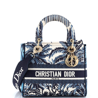 Christian Dior Lady D-Lite Bag Embroidered Canvas Medium