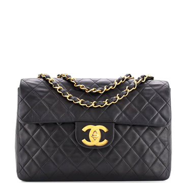 Chanel Vintage Classic Single Flap Bag Quilted Lambskin Maxi