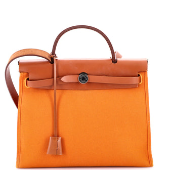 Hermes Herbag Zip Leather and Toile 31