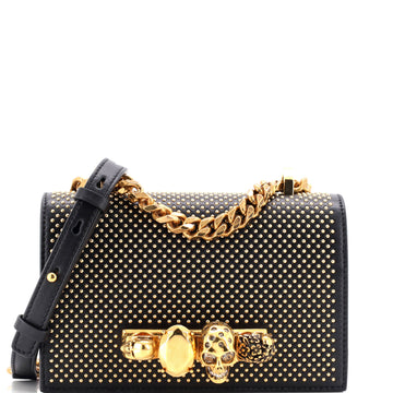 Alexander McQueen Jewelled Flap Satchel Studded Leather Small