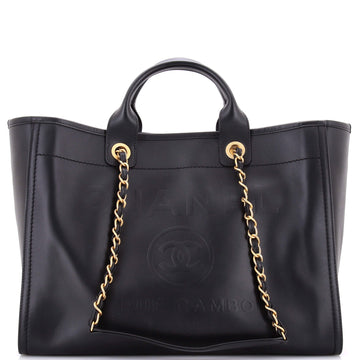 Chanel Deauville Tote Embossed Calfskin Large